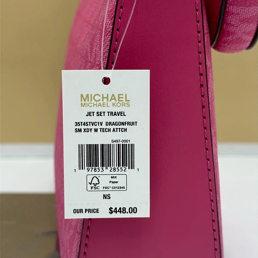 Michael Kors Jet Set Logo Crossbody Bag& Case for Apple AirPods Pro Dragonfruit